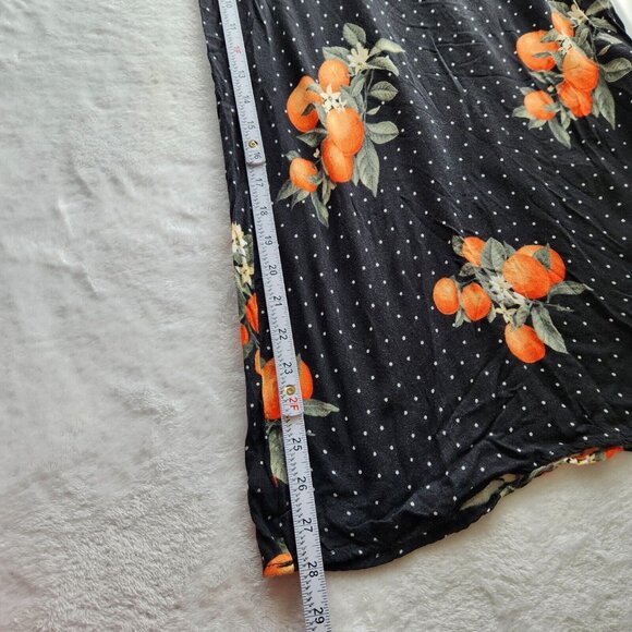 Forever 21 Two Piece Set Orange Fruit Crop Top Wide Leg Pant Black Boho Dot XS M - Picture 15 of 16
